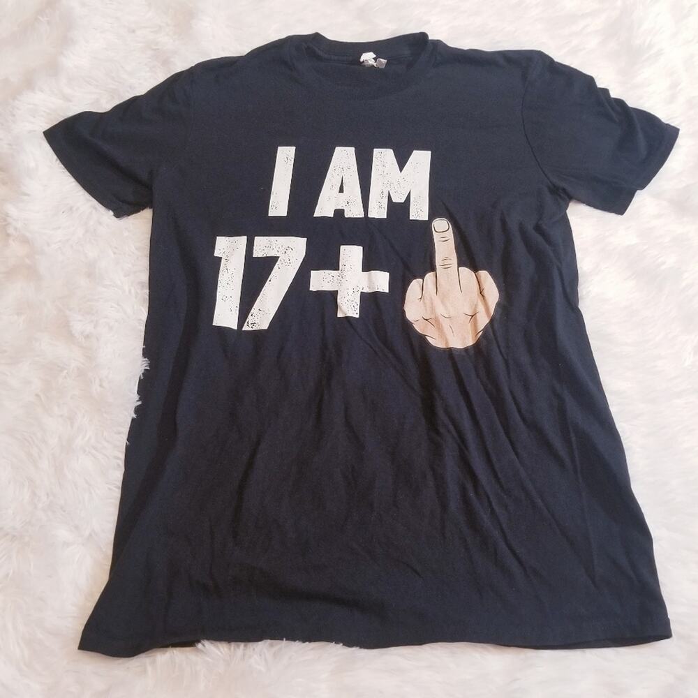 I Am 17 + 1 middle finger Anvil Tshirt Med